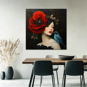 Dame - Klatschmohn - Vogel