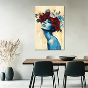 Frau in Blüte