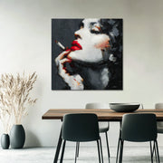Frau mit roten Lippen Kunst