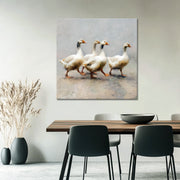 Vier Gänse Kunstwerk