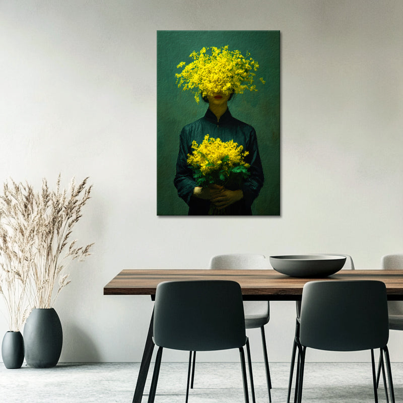 Frau mit gelben Blumen
