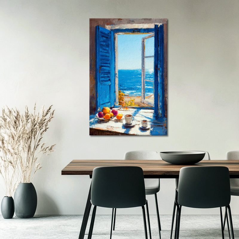 Fenster mit blauen Fensterläden