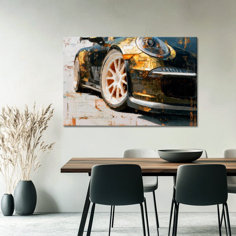 Schwarzer und goldener Porsche