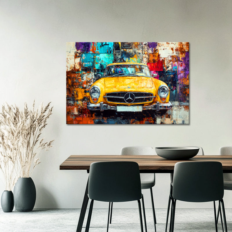 Gelber Vintage-Mercedes