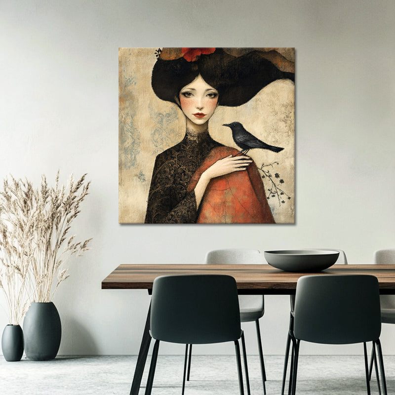 Surrealistische Frau mit Vögelchen II