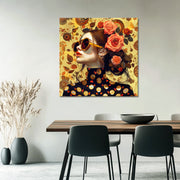 Frau mit Rosen Kunst