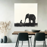Junge mit Elefant