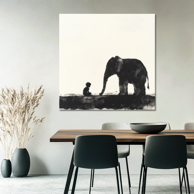 Junge mit Elefant