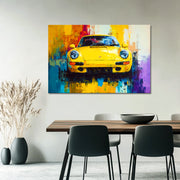 Gelbes Porsche-Gemälde
