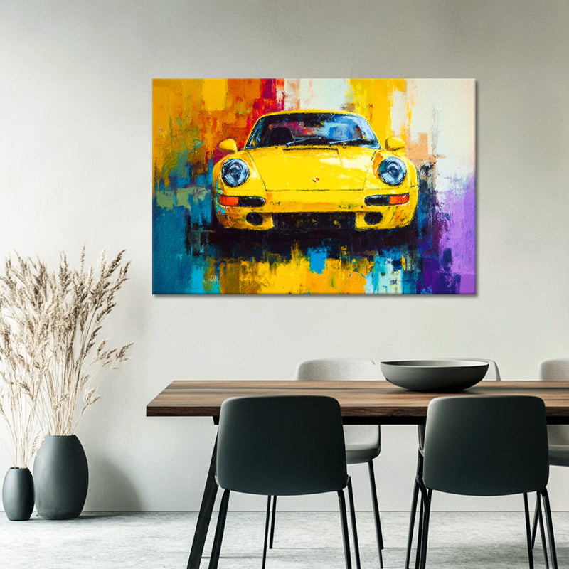 Gelbes Porsche-Gemälde