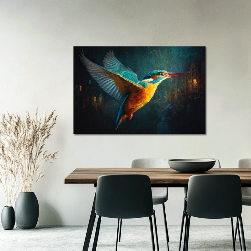 Eisvogel über der Skyline