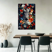 Zebra mit Blumen