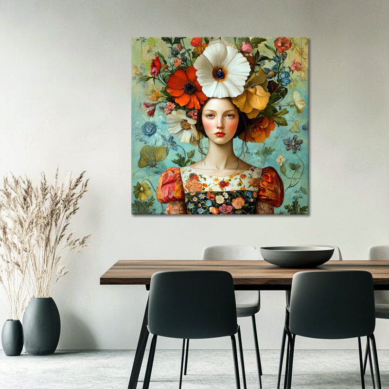 Vintage Frau und Blumen