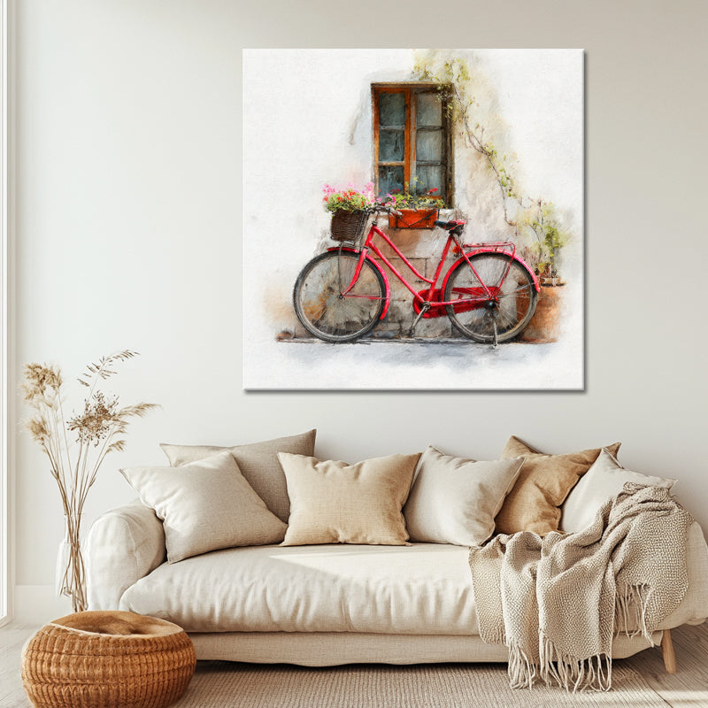 Fahrrad mit Blumen Kunst II