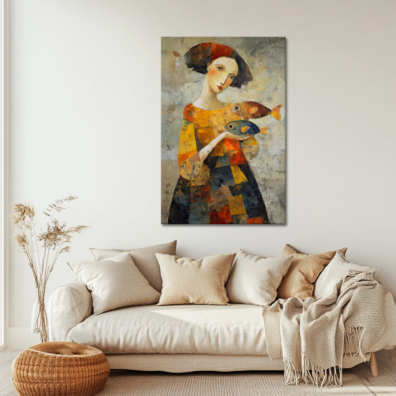 Frau und Fisch Kunst