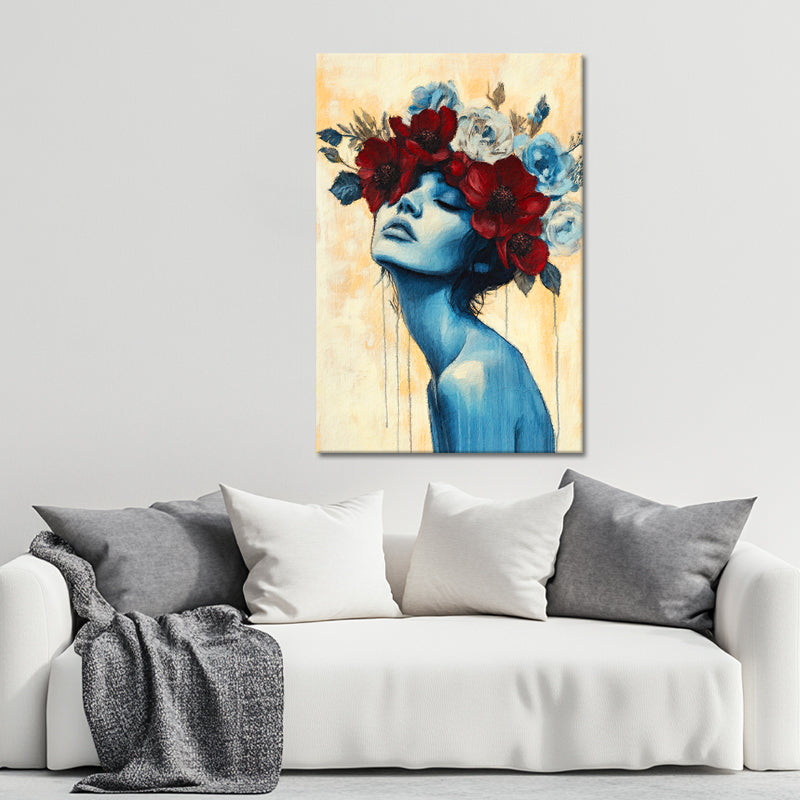 Frau in Blüte