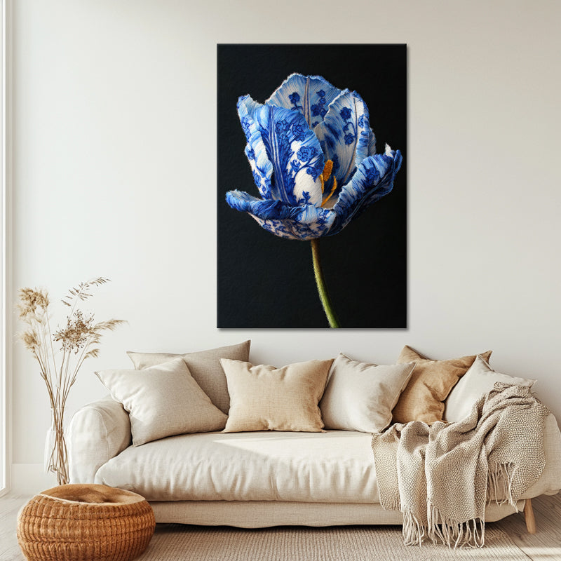 Tulpe im Delfter-Blau-Stil