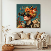 Frau - Vögel - Blumen - Kunst
