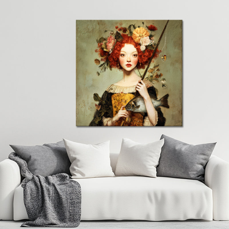 Frau beim Angeln