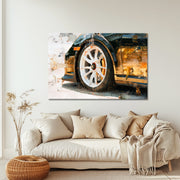 Goldener schwarzer Porsche