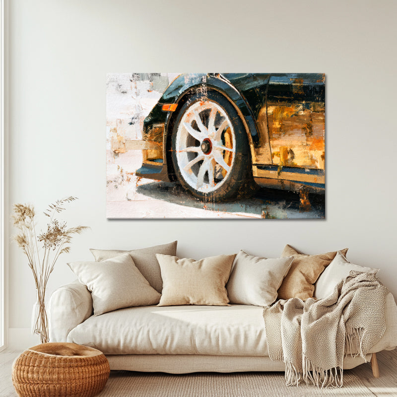 Goldener schwarzer Porsche