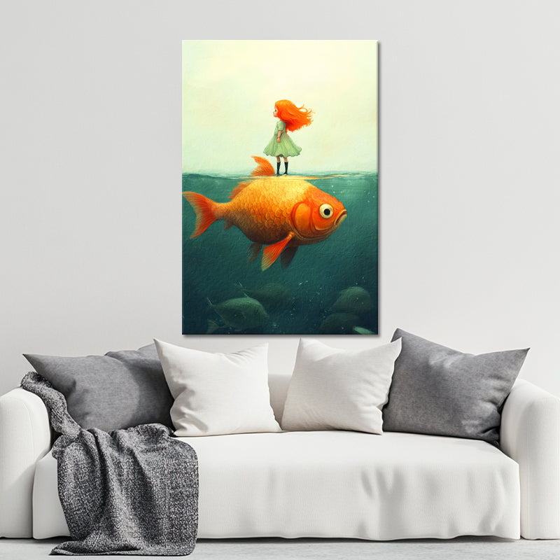 Mädchen mit Goldfisch