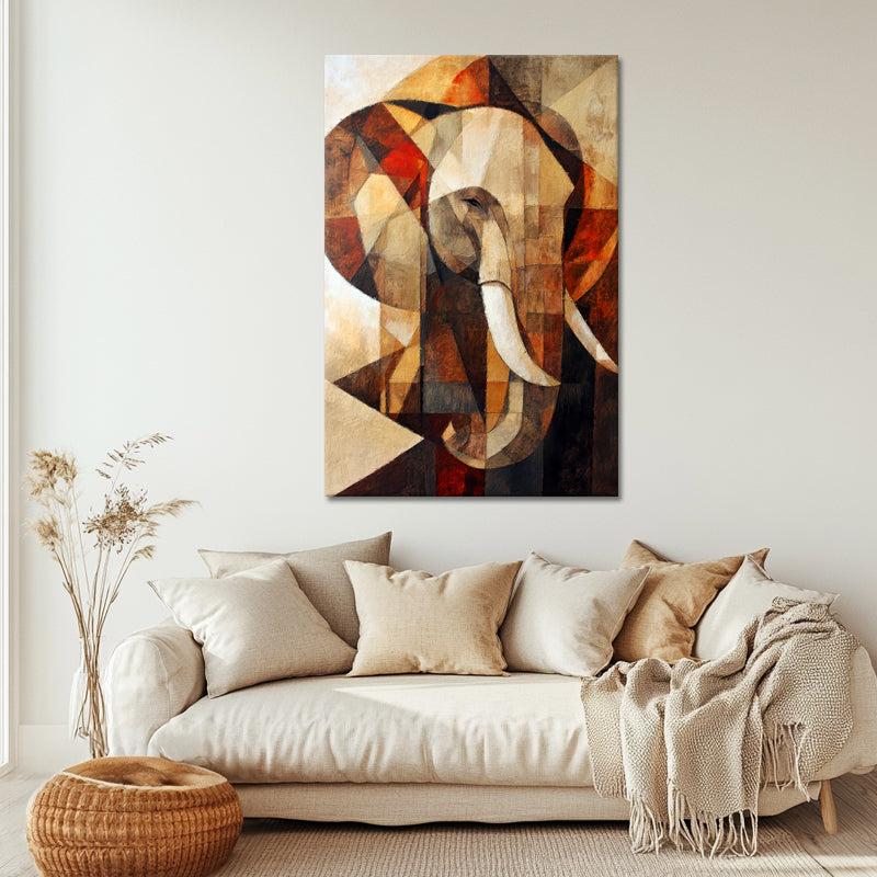 Elefant im Kubismus-Stil