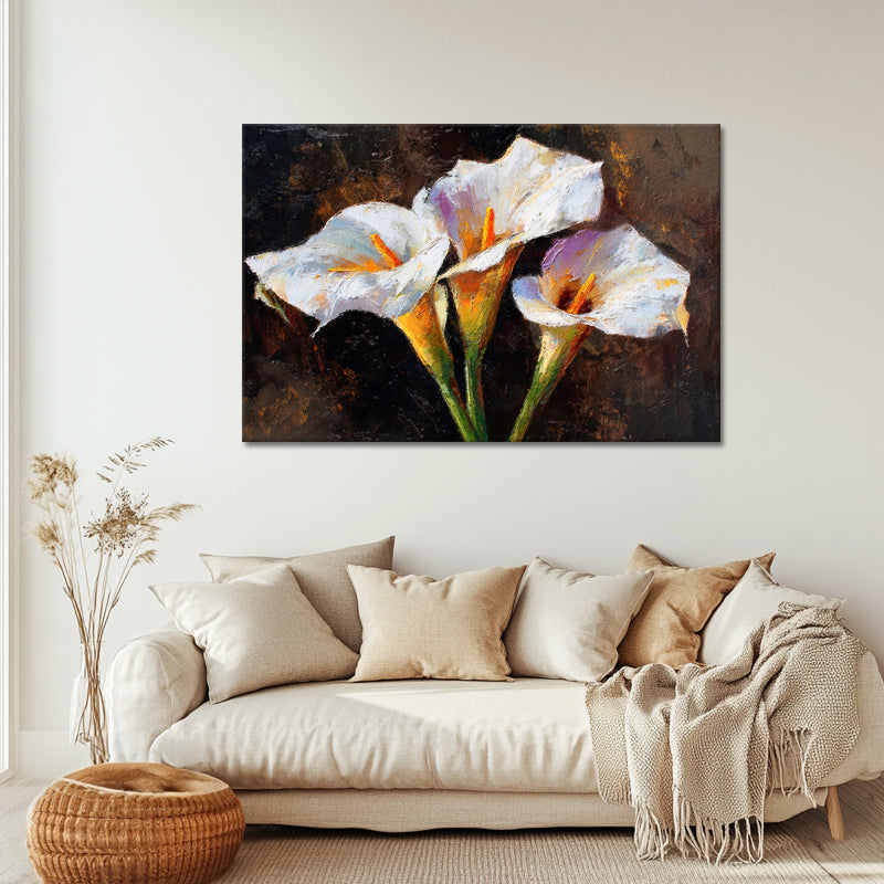 Drei warme Calla-Lilien