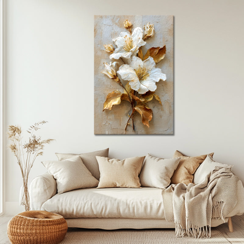 Weiße Blume in Gold