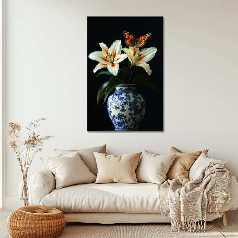 Porzellanvase mit Blumen II