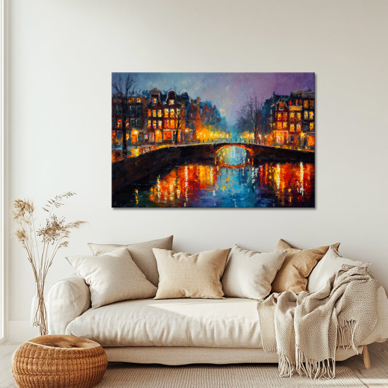 Amsterdamer Gracht bei Nacht
