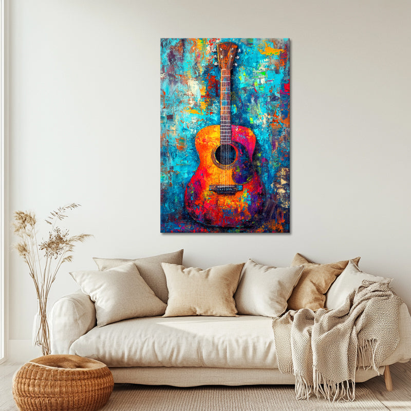 Buntes Gitarrengemälde