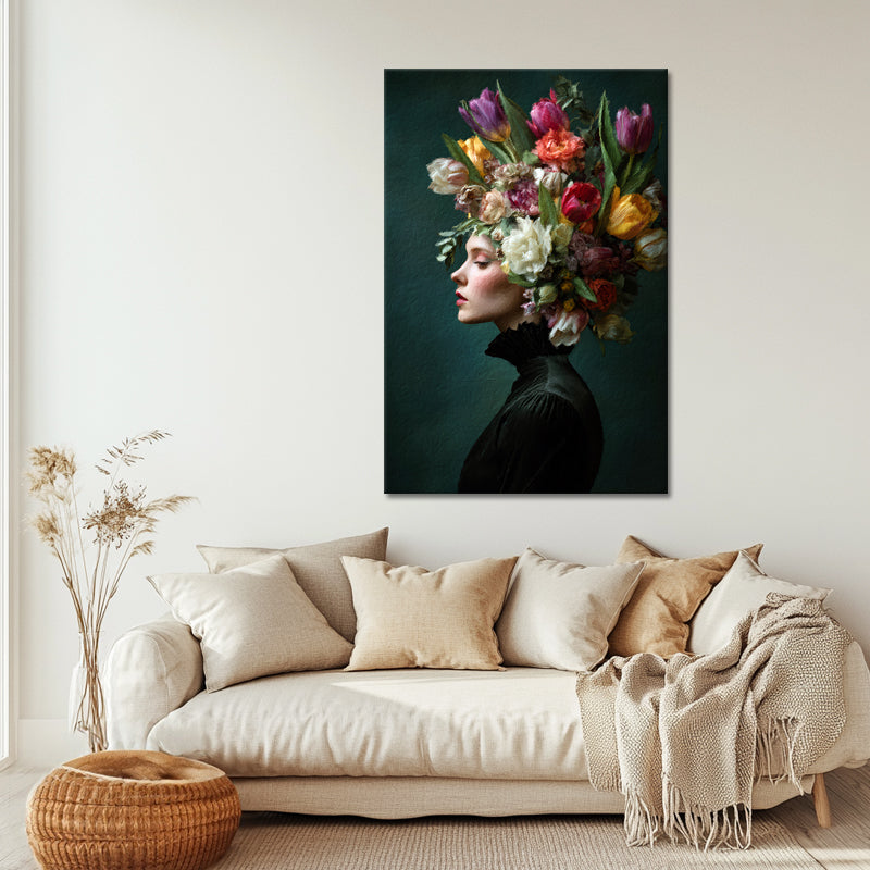 Porträt Frau Tulpen