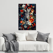 Zebra mit Blumen