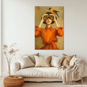 Stilvolle orangefarbene Frauenkunst