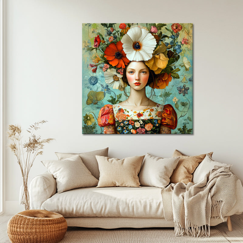 Vintage Frau und Blumen