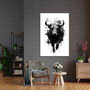 Stier in Schwarz-Weiß