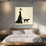Gemälde einer Frau mit Hund