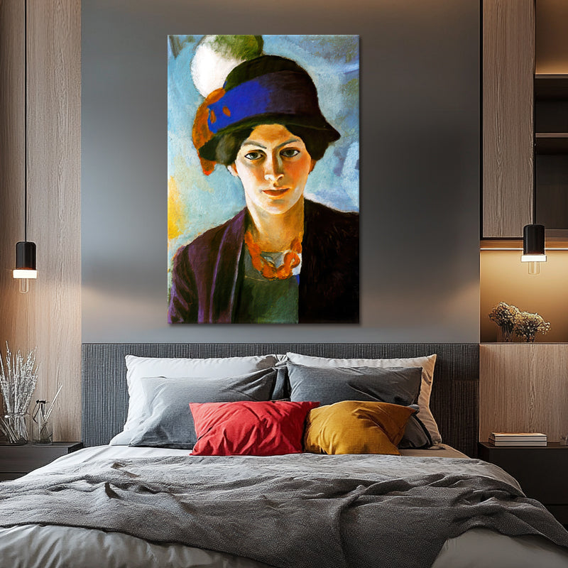 Bildnis der Frau des Künstlers mit Hut – August Macke