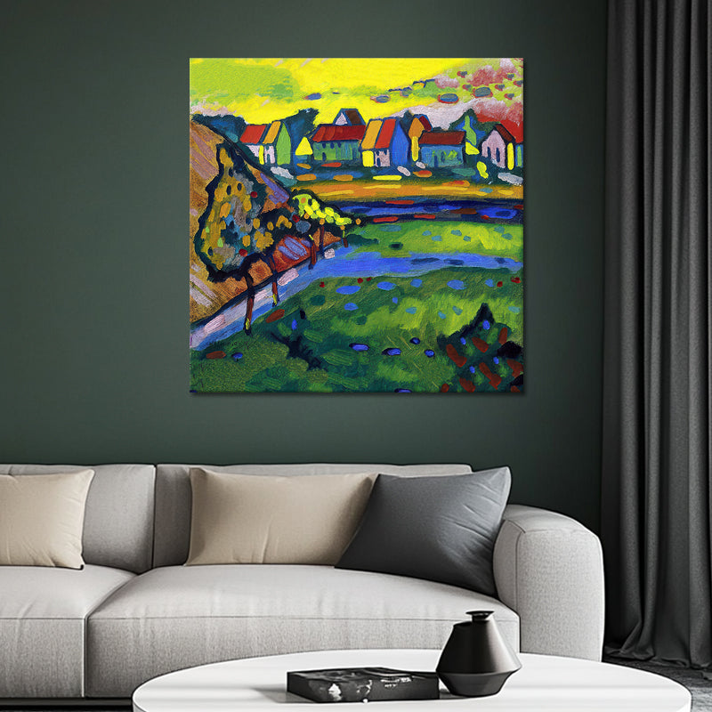 Bayerisches Dorf mit Feld - Kandinsky